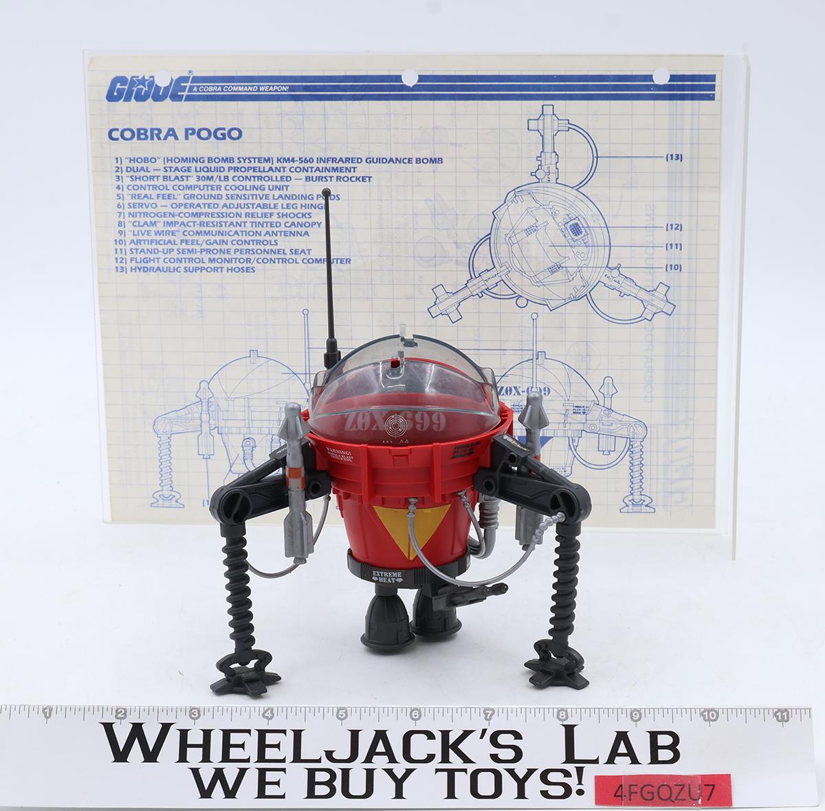 Cobra Pogo Ballistic Pod 100% Complete GI Joe 1987 Hasbro Action Figure Vehicle