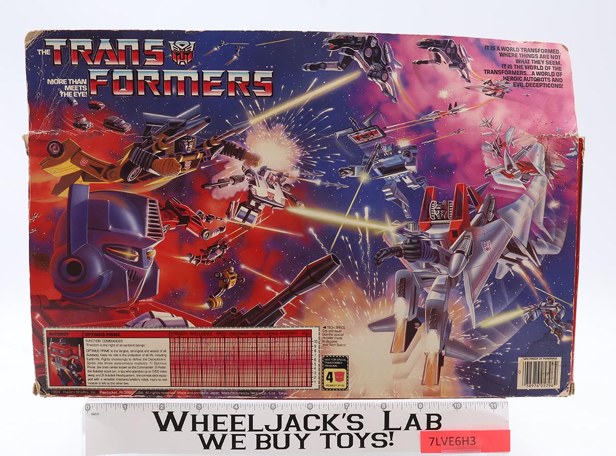 Optimus Prime W/BOX & INSERT 100% Complete 1984 Vintage G1 Transformers Figure