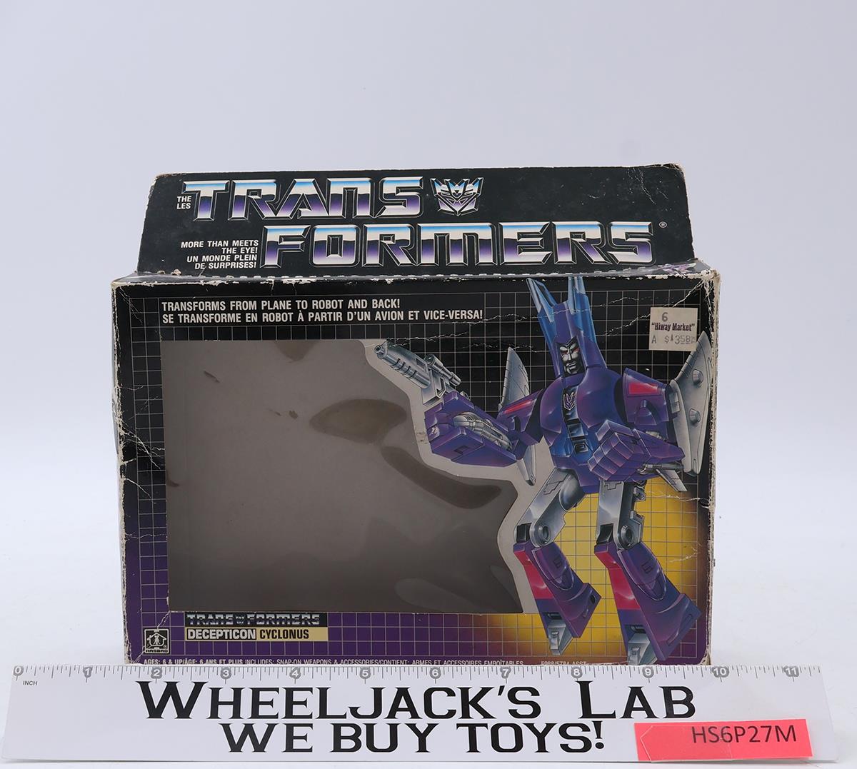 Cyclonus W/BOX 100% Complete 1986 Vintage G1 Transformers Figure PURPLE EARS