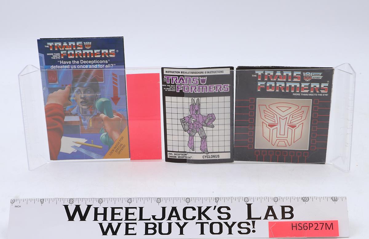 Cyclonus W/BOX 100% Complete 1986 Vintage G1 Transformers Figure PURPLE EARS