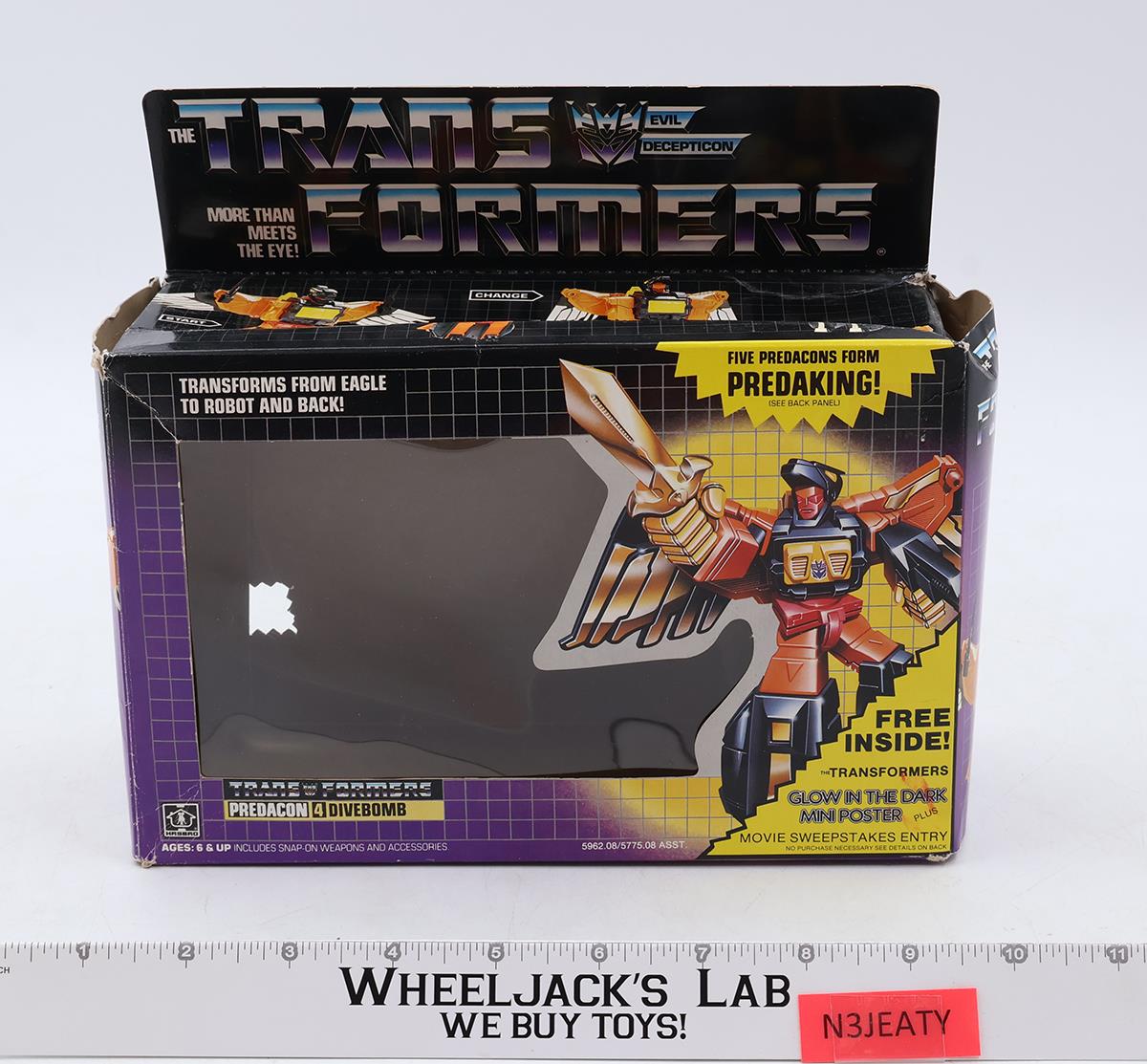 Divebomb 100% Complete W/BOX 1986 Vintage G1 Transformers Hasbro Action Figure