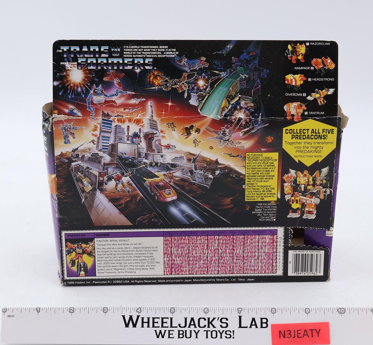 Divebomb 100% Complete W/BOX 1986 Vintage G1 Transformers Hasbro Action Figure