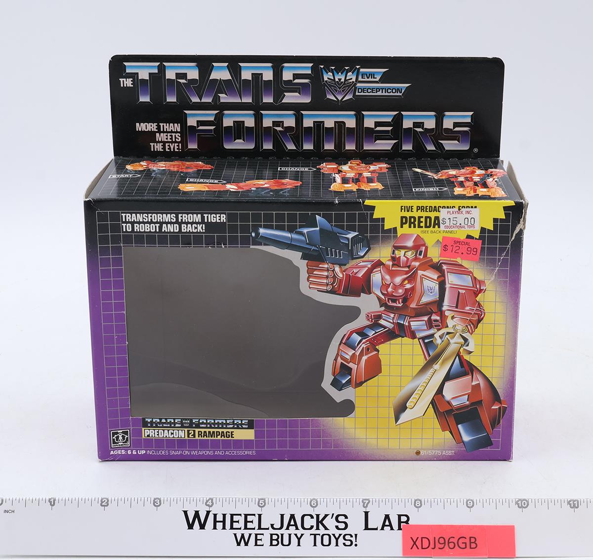 Rampage W/Box 100% Complete 1986 Vintage Hasbro G1 Transformers Figure MIB