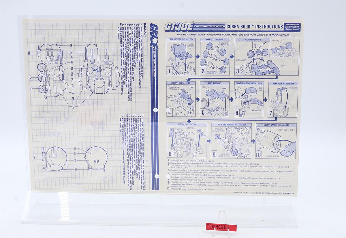 Cobra BUGG 100% Complete G.I. Joe 1988 Hasbro Vintage Action Figure Vehicle