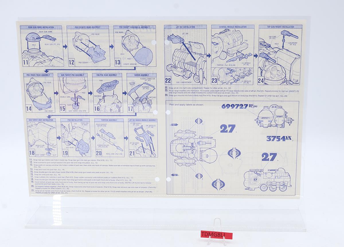 Cobra BUGG 100% Complete G.I. Joe 1988 Hasbro Vintage Action Figure Vehicle