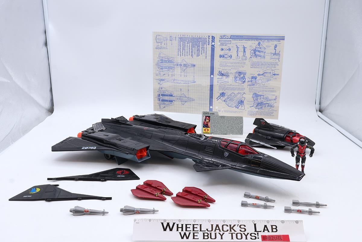 Cobra Night Raven S3P W/ Strato-Viper 100% Complete GI Joe 1986 Hasbro Vehicle