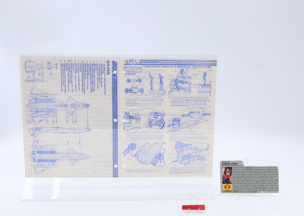 Cobra Night Raven S3P W/ Strato-Viper 100% Complete GI Joe 1986 Hasbro Vehicle