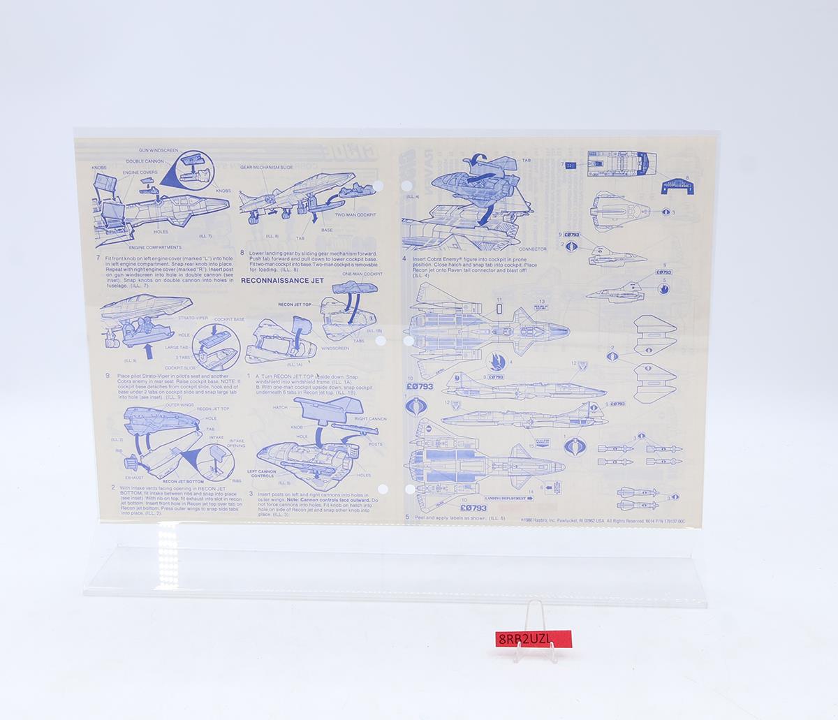 Cobra Night Raven S3P W/ Strato-Viper 100% Complete GI Joe 1986 Hasbro Vehicle