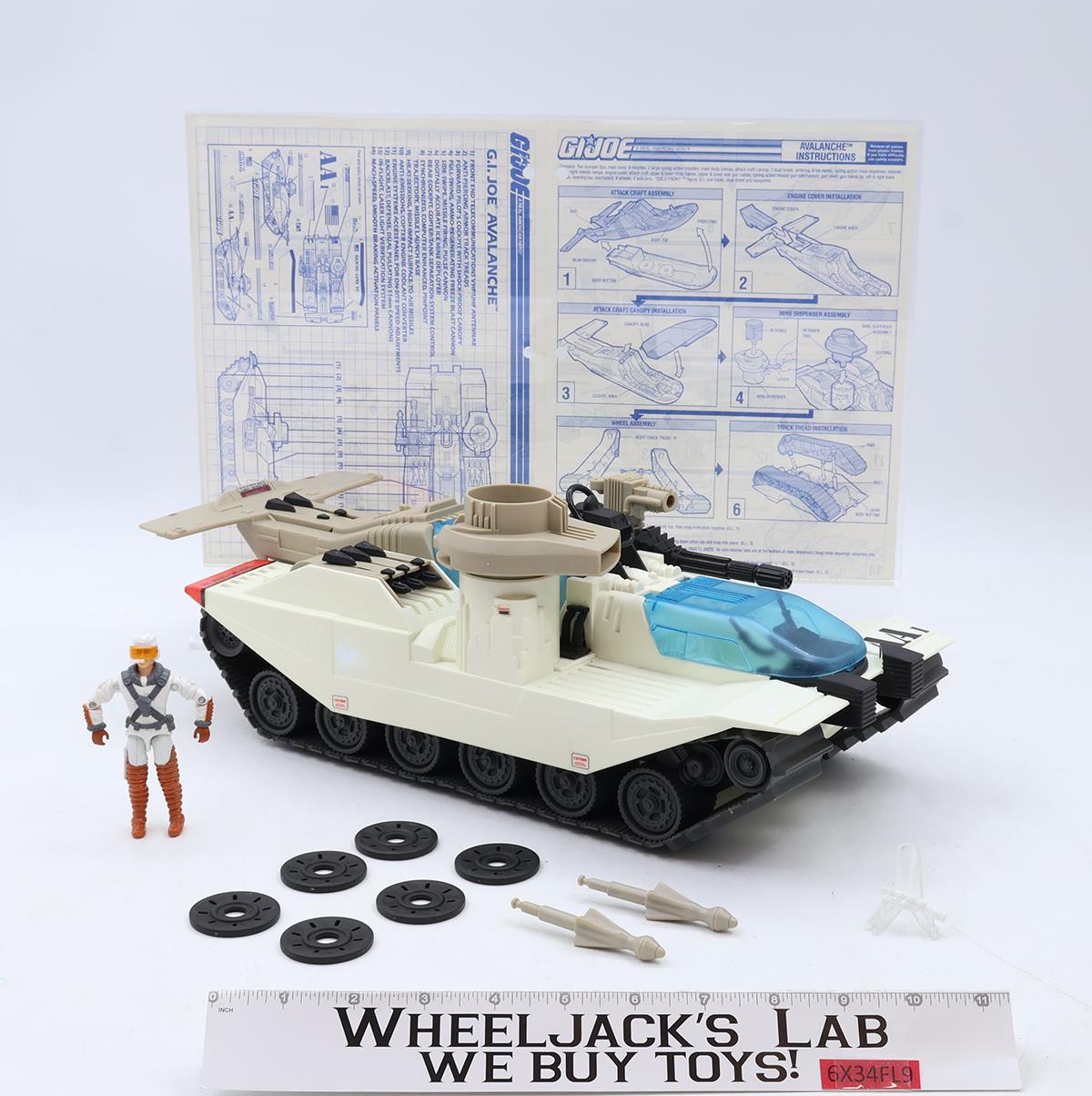 Avalanche 100% Complete W/ Cold Front + MIC GI Joe 1990 Hasbro Action Figure