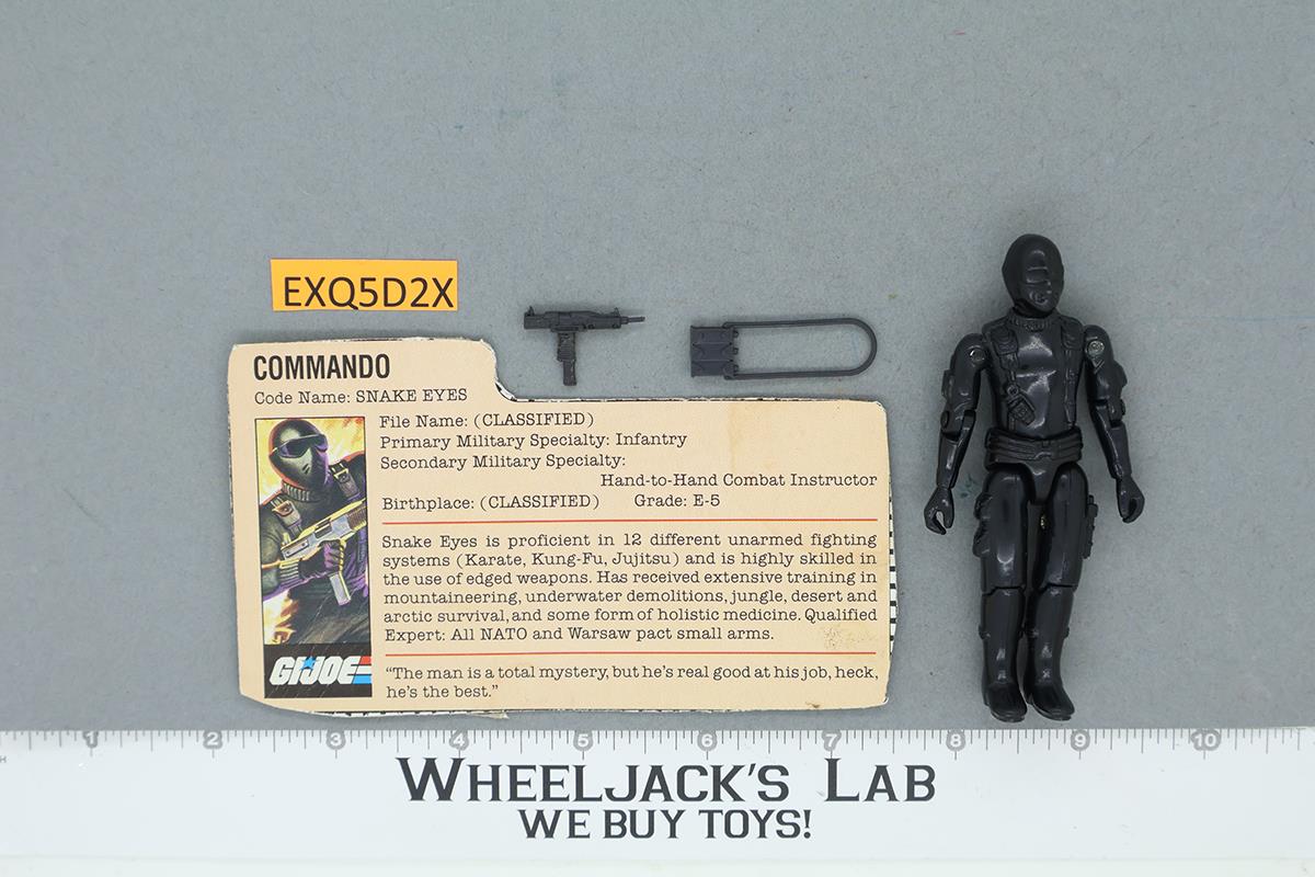 Snake Eyes V1 Straight Arms 100% Complete G.I. Joe 1982 Hasbro Vintage Figure