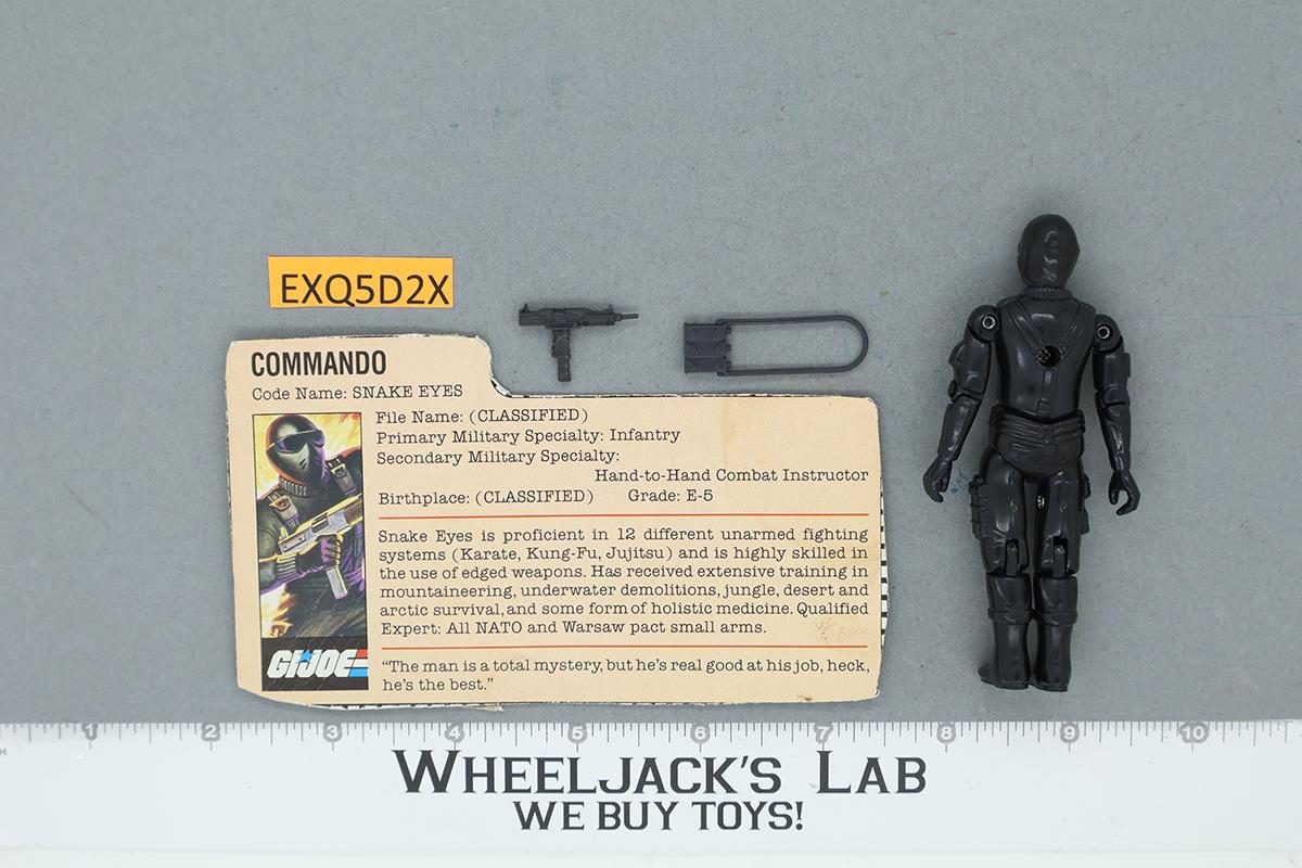 Snake Eyes V1 Straight Arms 100% Complete G.I. Joe 1982 Hasbro Vintage Figure
