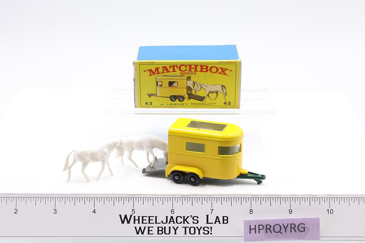 Pony Trailer W/ Horses No. 43 Lesney Matchbox Series 1960s Made In England W/Box