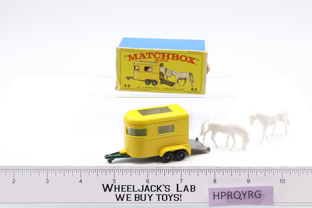 Pony Trailer W/ Horses No. 43 Lesney Matchbox Series 1960s Made In England W/Box