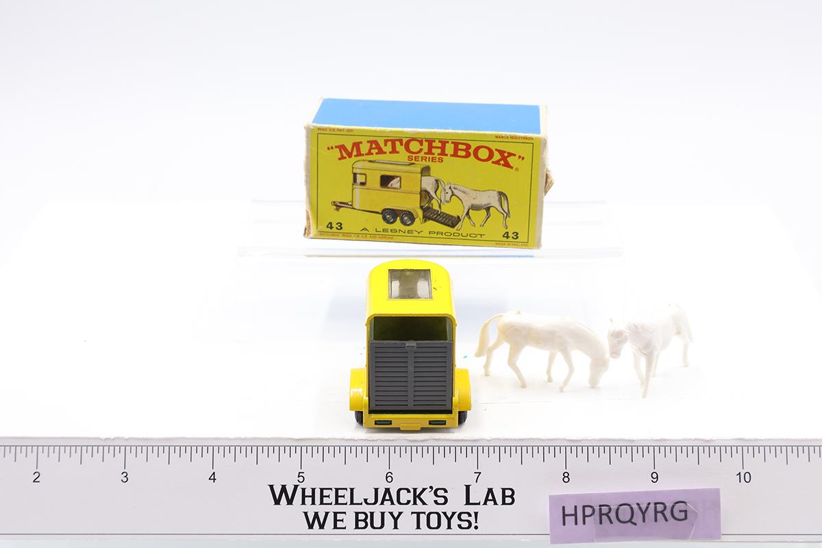 Pony Trailer W/ Horses No. 43 Lesney Matchbox Series 1960s Made In England W/Box