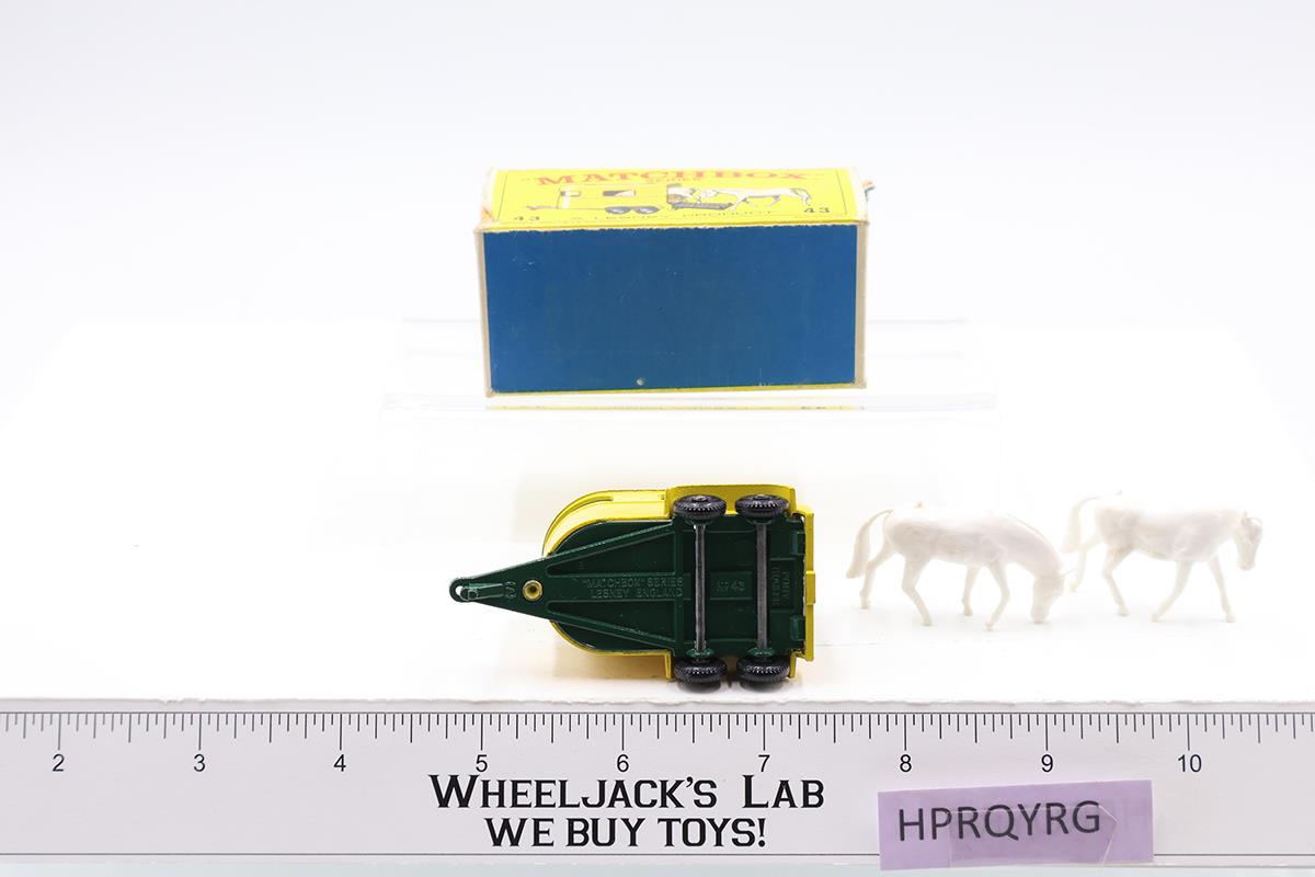 Pony Trailer W/ Horses No. 43 Lesney Matchbox Series 1960s Made In England W/Box