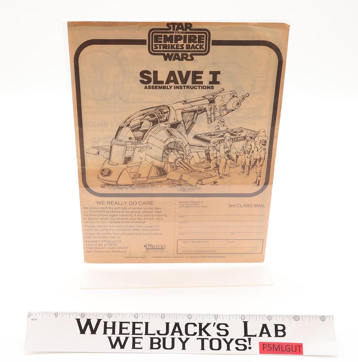 Boba Fett's Slave 1 100% Complete Star Wars ESB 1981 Kenner Figure Vehicle