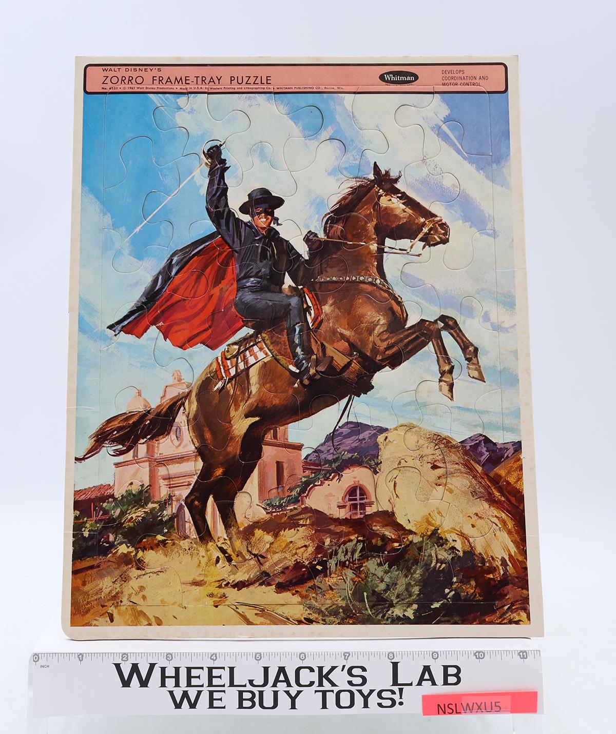 Walt Disney's Zorro Frame Tray Puzzle Complete 1965 Whitman Vintage