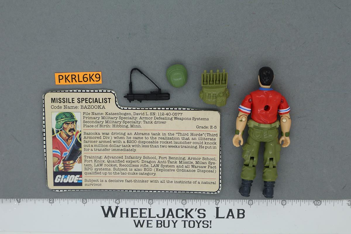 Bazooka V1 100% Complete G.I. Joe 1985 Hasbro Vintage Action Figure