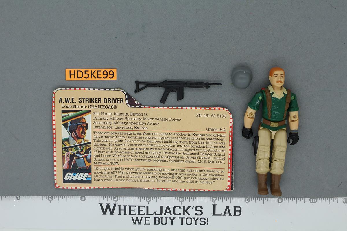 Crankcase V1 100% Complete G.I. Joe 1985 Hasbro Vintage Action Figure