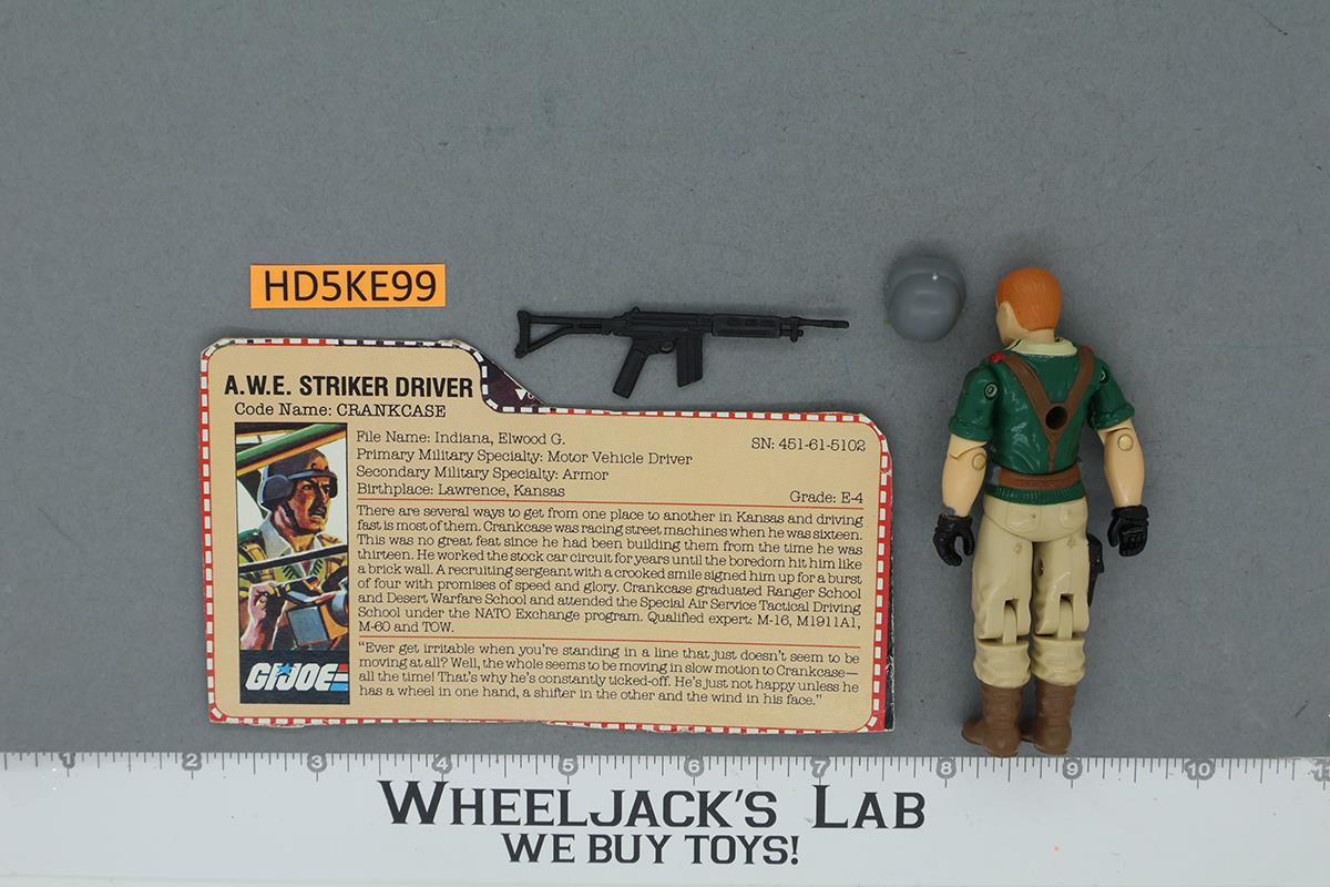 Crankcase V1 100% Complete G.I. Joe 1985 Hasbro Vintage Action Figure