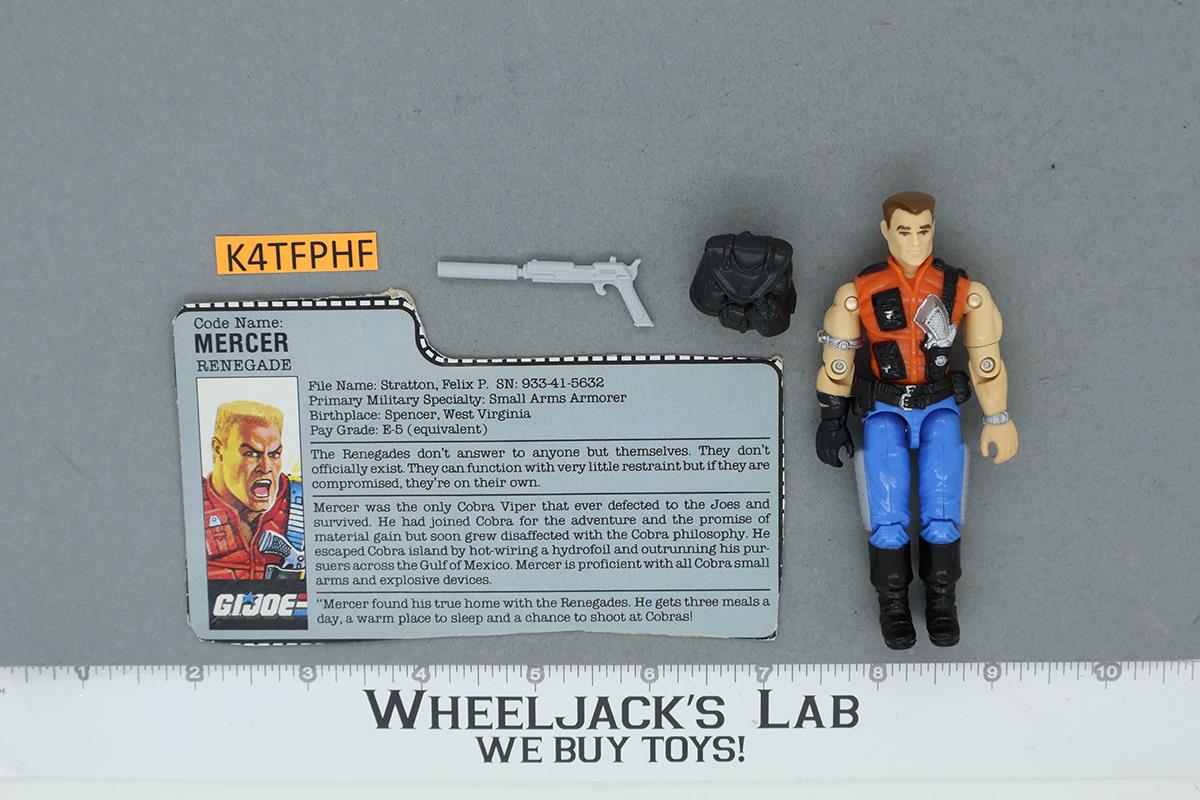 Mercer V1 100% Complete G.I. Joe 1987 Hasbro Vintage Action Figure