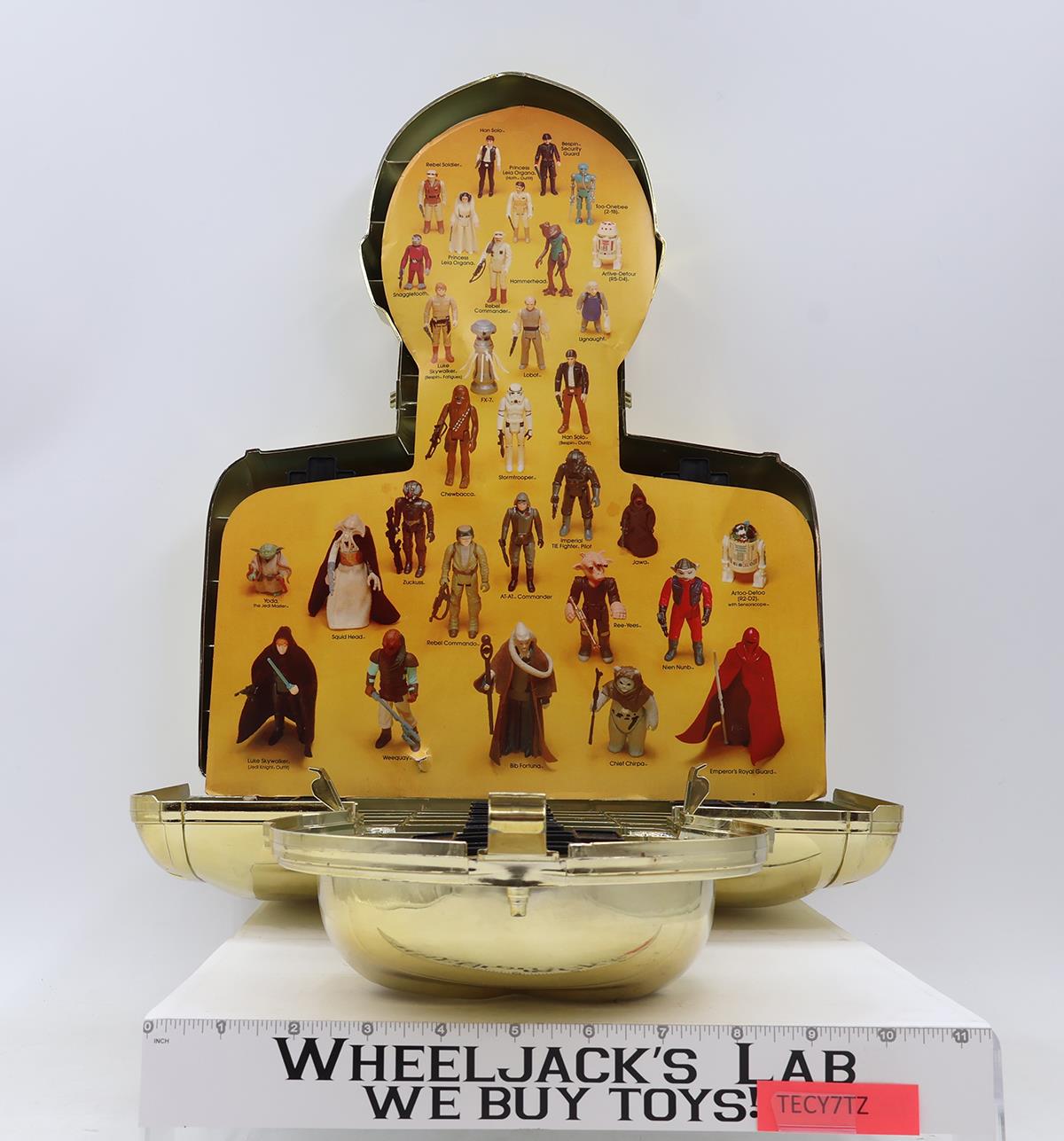 C-3PO Action Figure Storage Case W/ INSERT + Stickers Star Wars 1983 Kenner