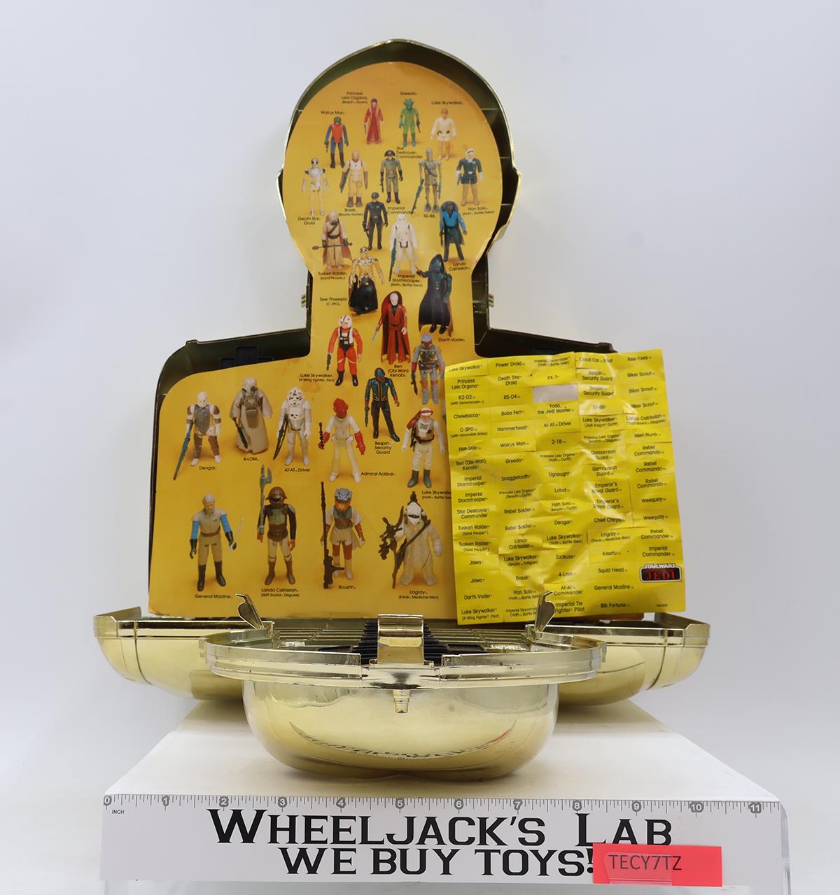 C-3PO Action Figure Storage Case W/ INSERT + Stickers Star Wars 1983 Kenner