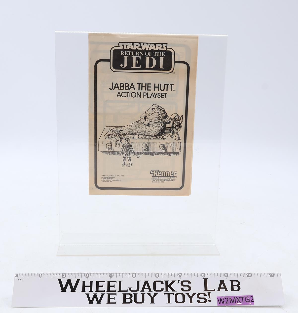 Jabba the Hutt Action Playset 100% Complete W/ Insert Star Wars 1983 Kenner