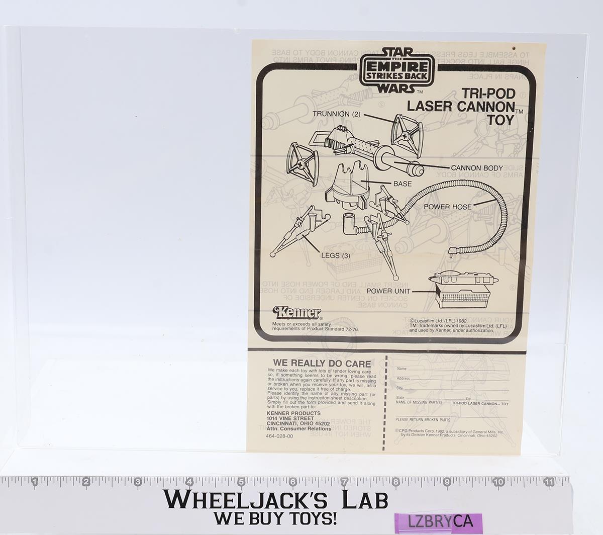 Tri-Pod Laser Cannon 100% Complete W/Box Star Wars ROTJ 1983 Kenner Vehicle