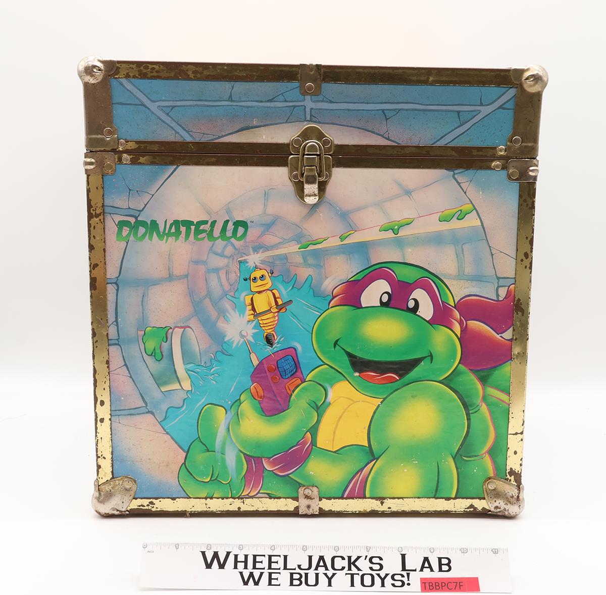 Wooden Toy Chest Teenage Mutant Ninja Turtles TMNT 1980's 16" Cube Storage Box