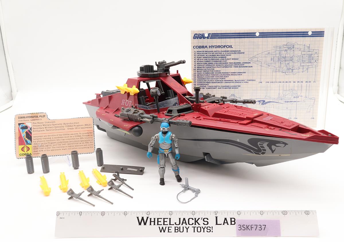 Moray Hydrofoil 100% Complete W/ LENS UNBROKEN GI Joe 1985 Hasbro Vehicle