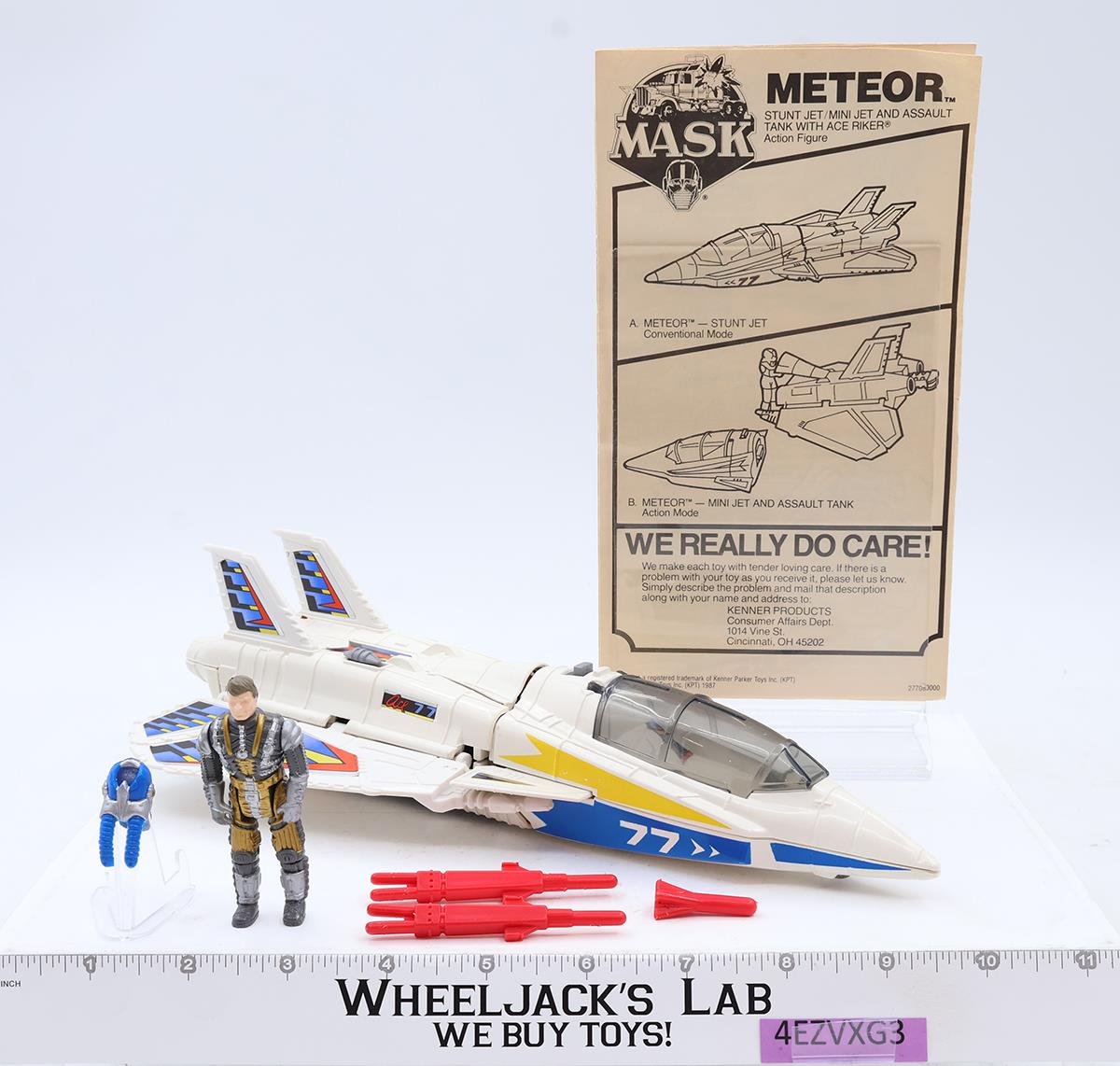 Meteor W/ Ace Riker 100% Complete W/Box MASK M.A.S.K. 1987 Kenner Action Vehicle