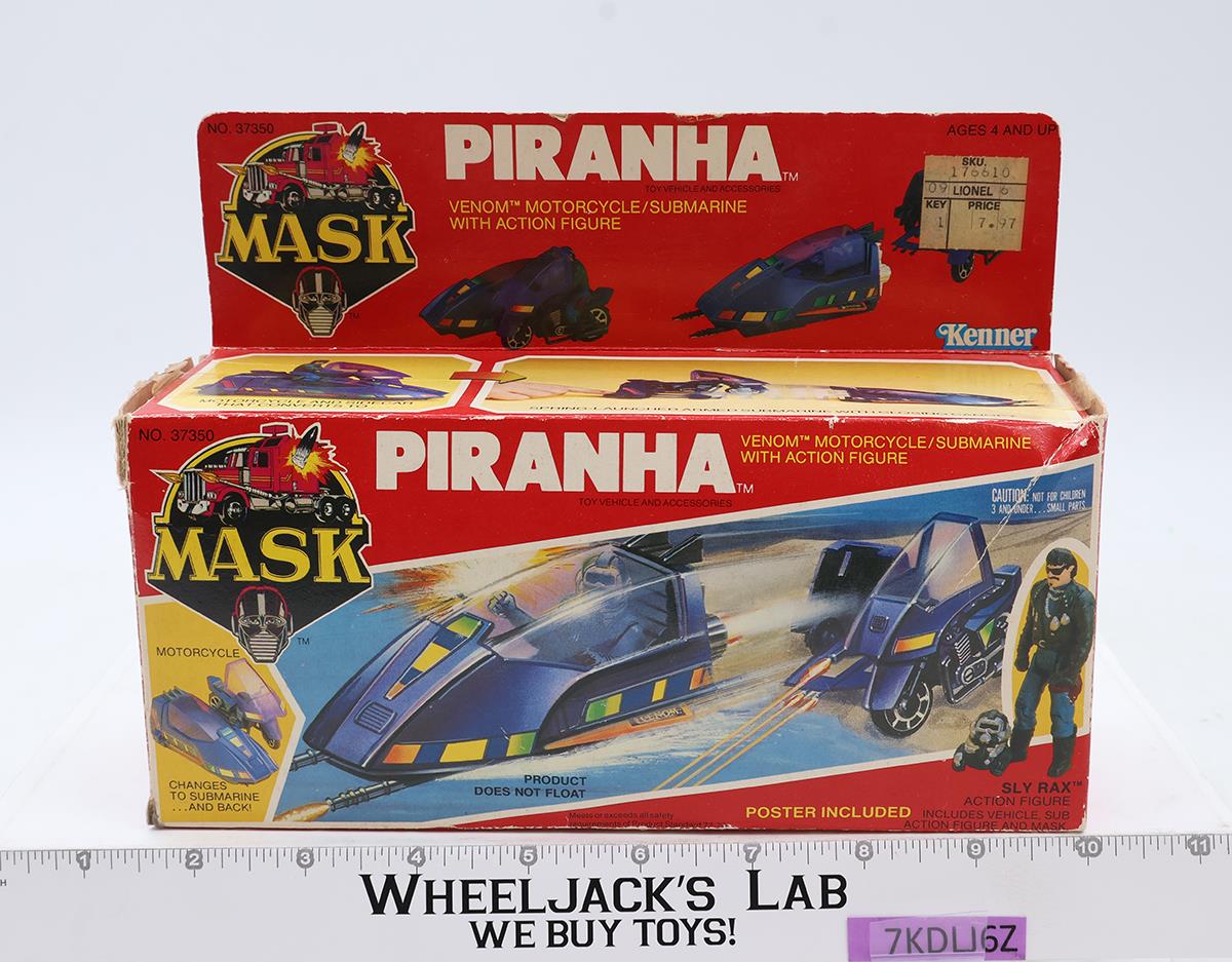 Piranha Sly Rax 100% Complete W/Box M.A.S.K. Kenner 1985 Action Figure