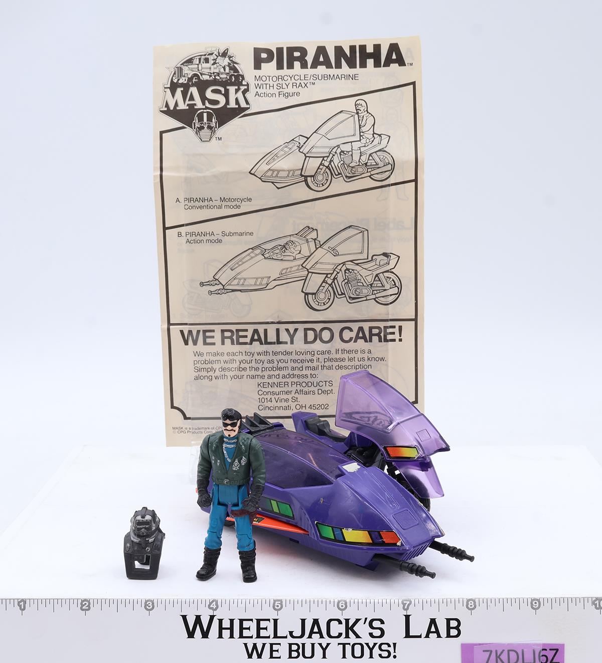 Piranha Sly Rax 100% Complete W/Box M.A.S.K. Kenner 1985 Action Figure