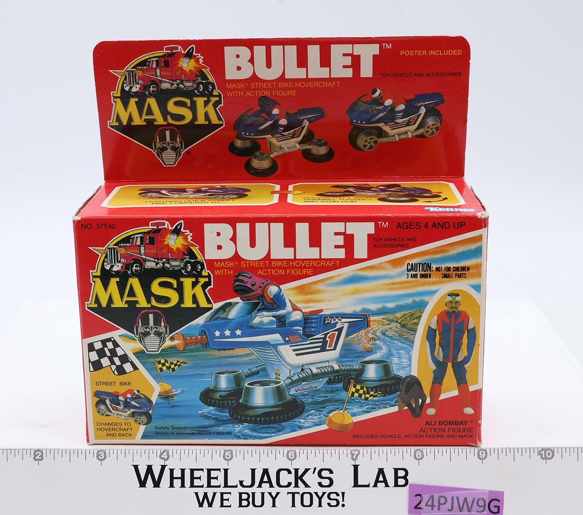 Bullet W/ Ali Bombay 100% Complete W/ BOX M.A.S.K. 1985 Kenner Figure Vehicle
