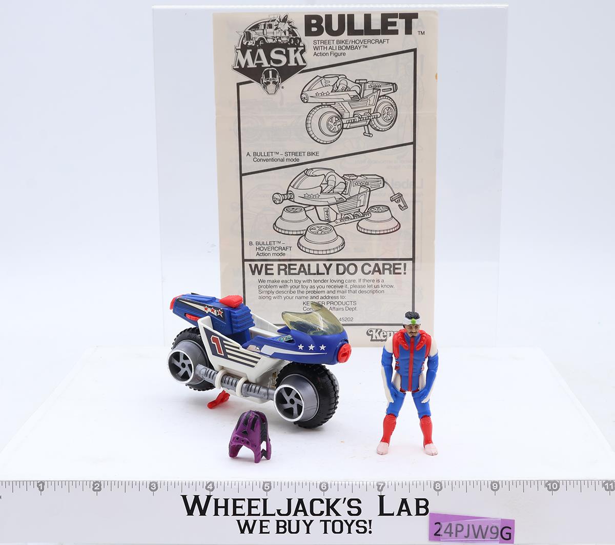 Bullet W/ Ali Bombay 100% Complete W/ BOX M.A.S.K. 1985 Kenner Figure Vehicle