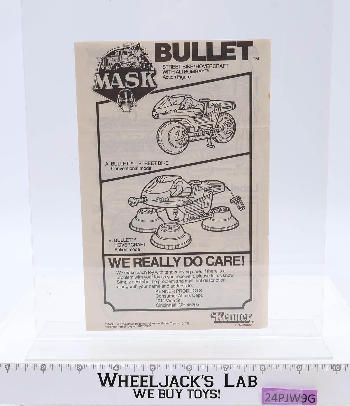 Bullet W/ Ali Bombay 100% Complete W/ BOX M.A.S.K. 1985 Kenner Figure Vehicle