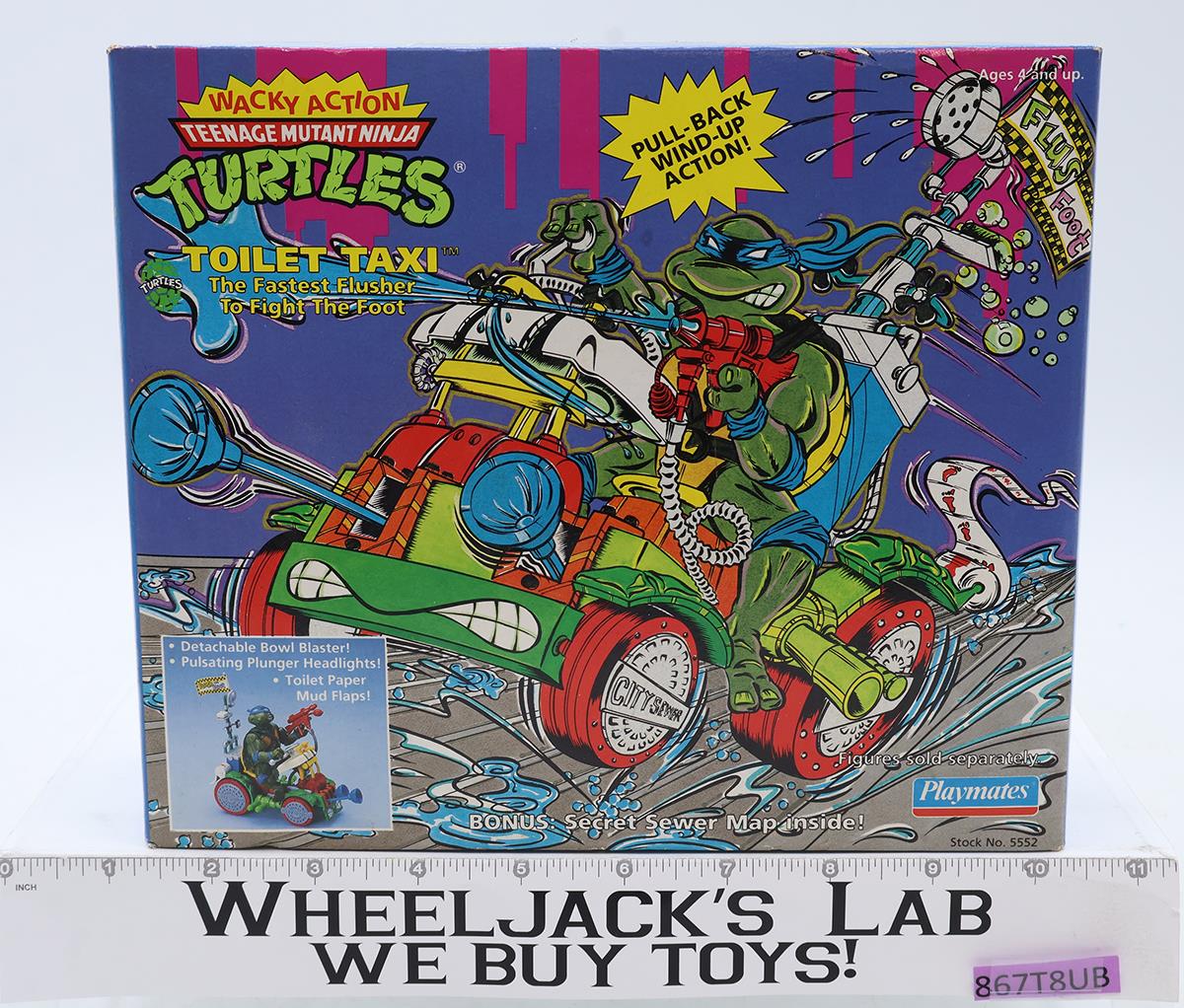 Toilet Taxi Teenage Mutant Ninja Turtles TMNT 1990 Playmates Vehicle NEW SEALED