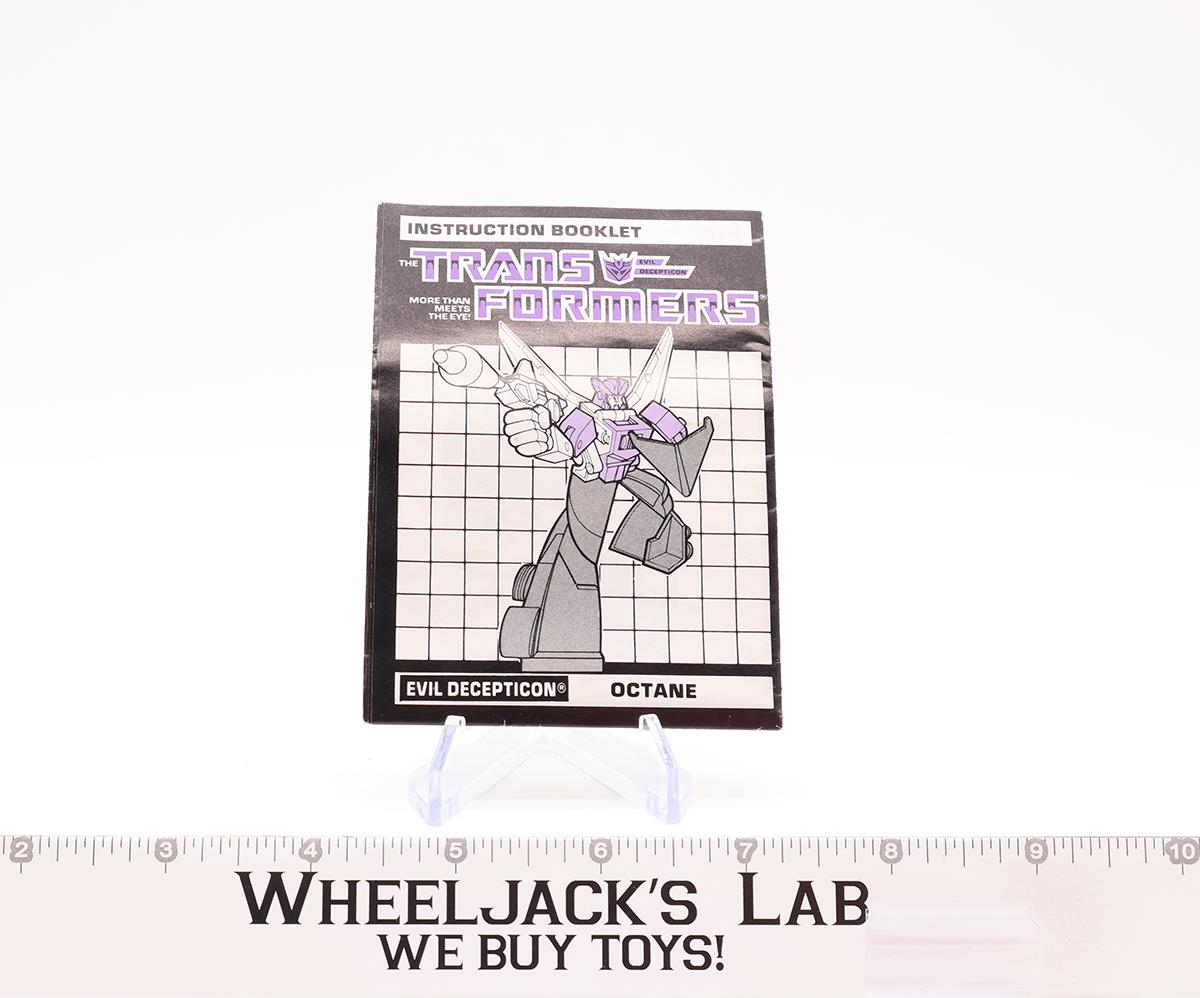 Octane Instructions Manual Booklet 1986 Hasbro G1 Transformers Vintage Figure