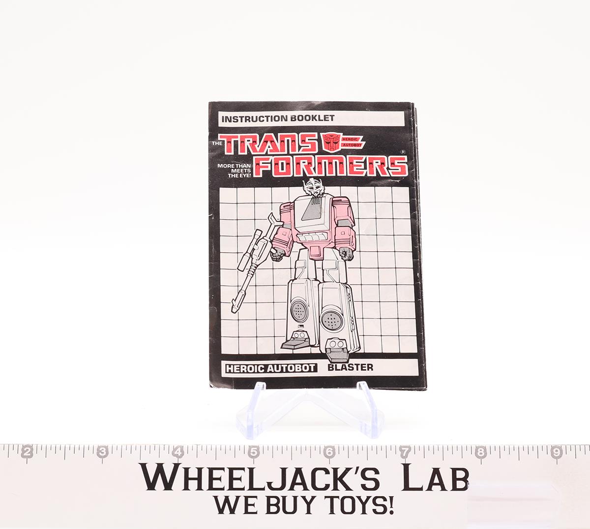 Blaster Figure Instruction Manual Booklet 1985 Vintage Hasbro G1 Transformers