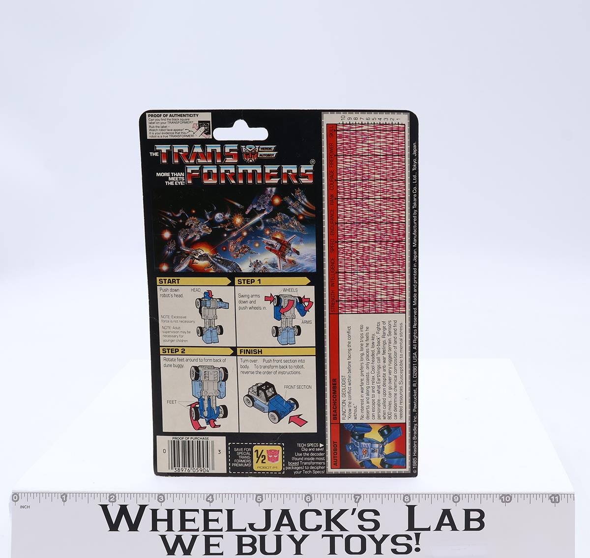 Beachcomber Cardback 1985 Vintage Hasbro G1 Transformers Action Figure