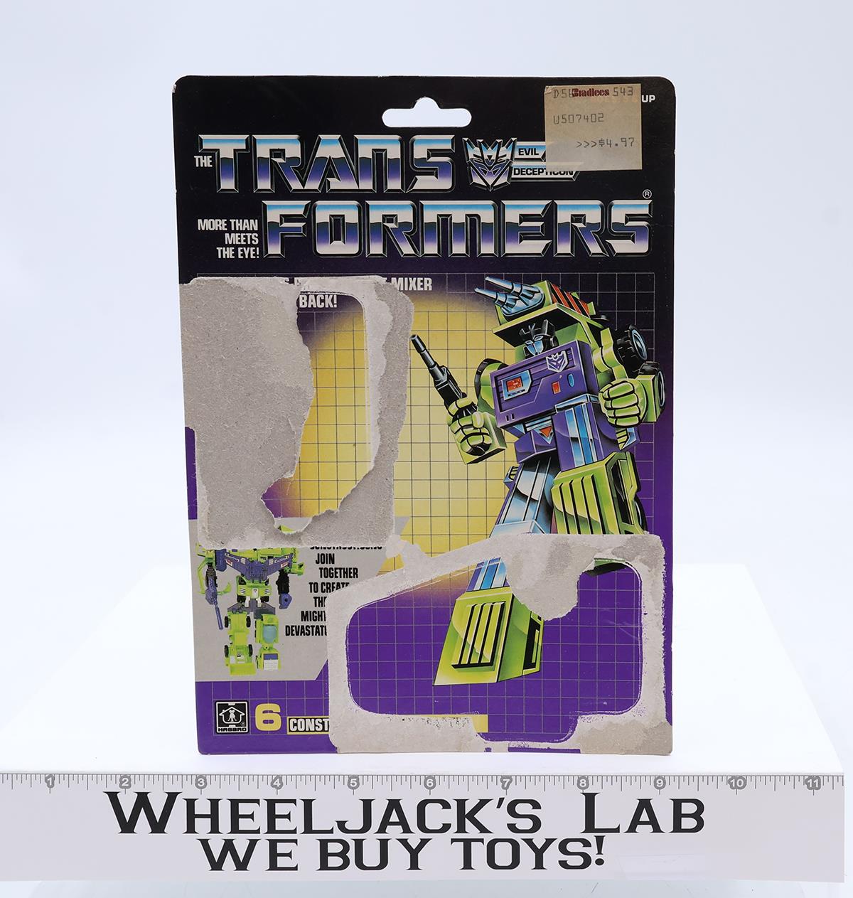Mixmaster Devastator Cardback Vintage 1985 G1 Transformers Action Figure