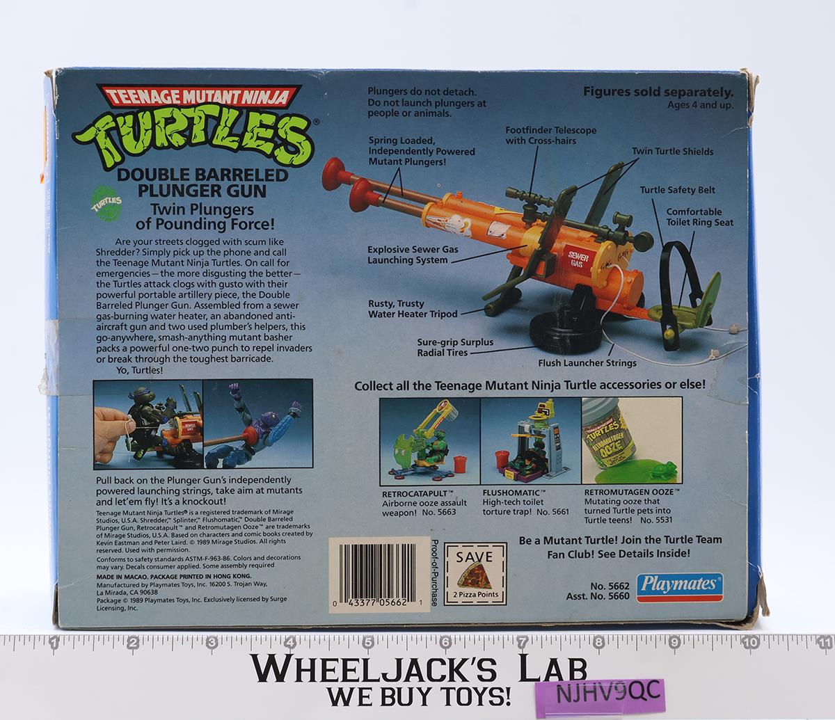 Double Barreled Plunger Gun 100% Complete TMNT 1989 Playmates Figure Vehicle