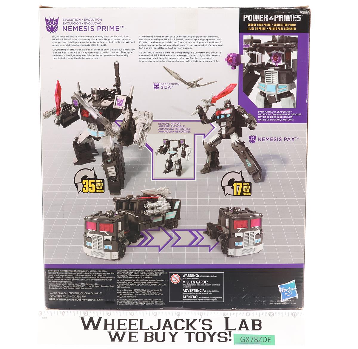 Nemesis Prime Transformers Power of the Primes 2017 Hasbro Action Figure