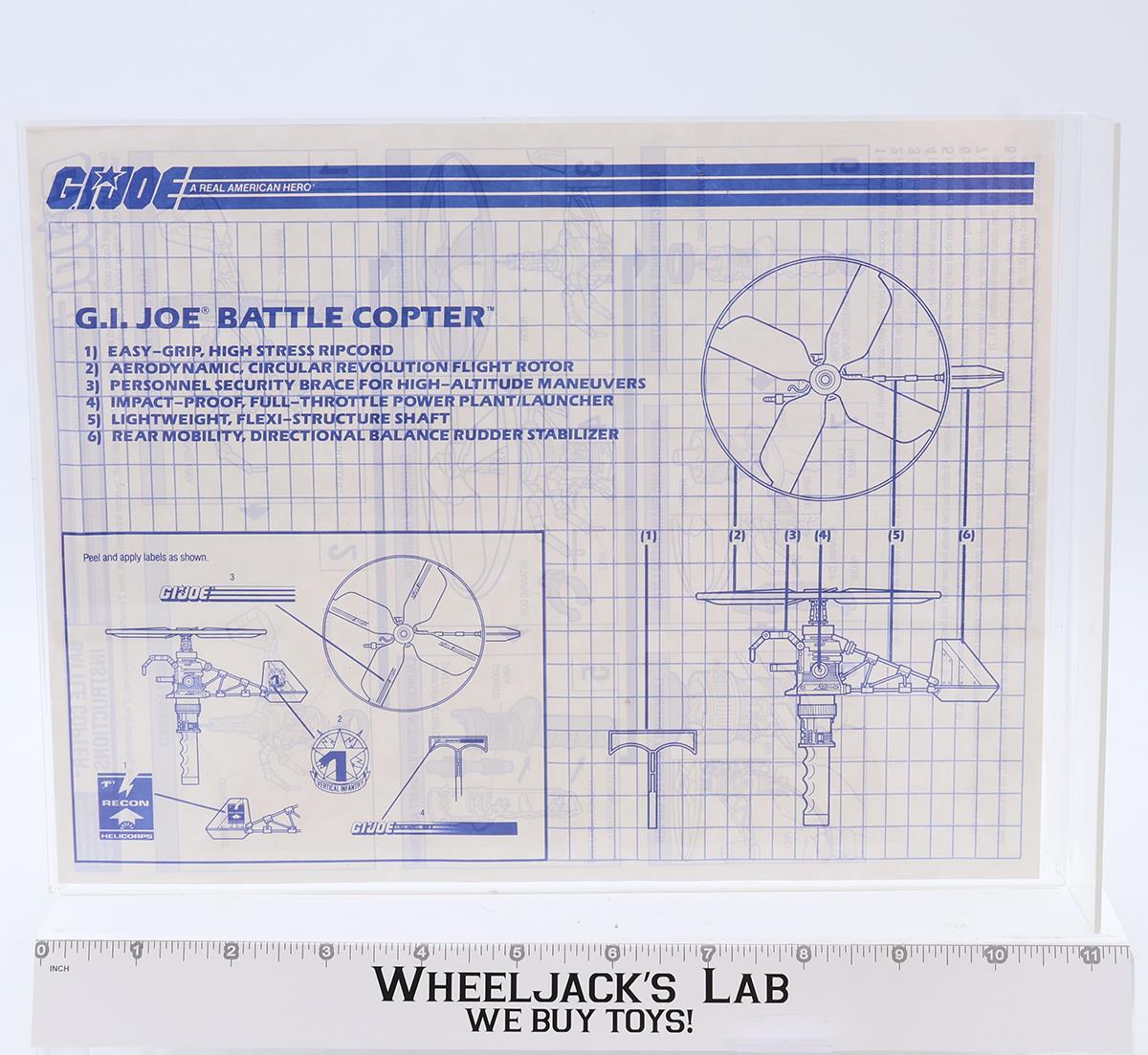Battle Copter 1990 ORIGINAL Instructions Blueprints G.I. Joe Hasbro Figure
