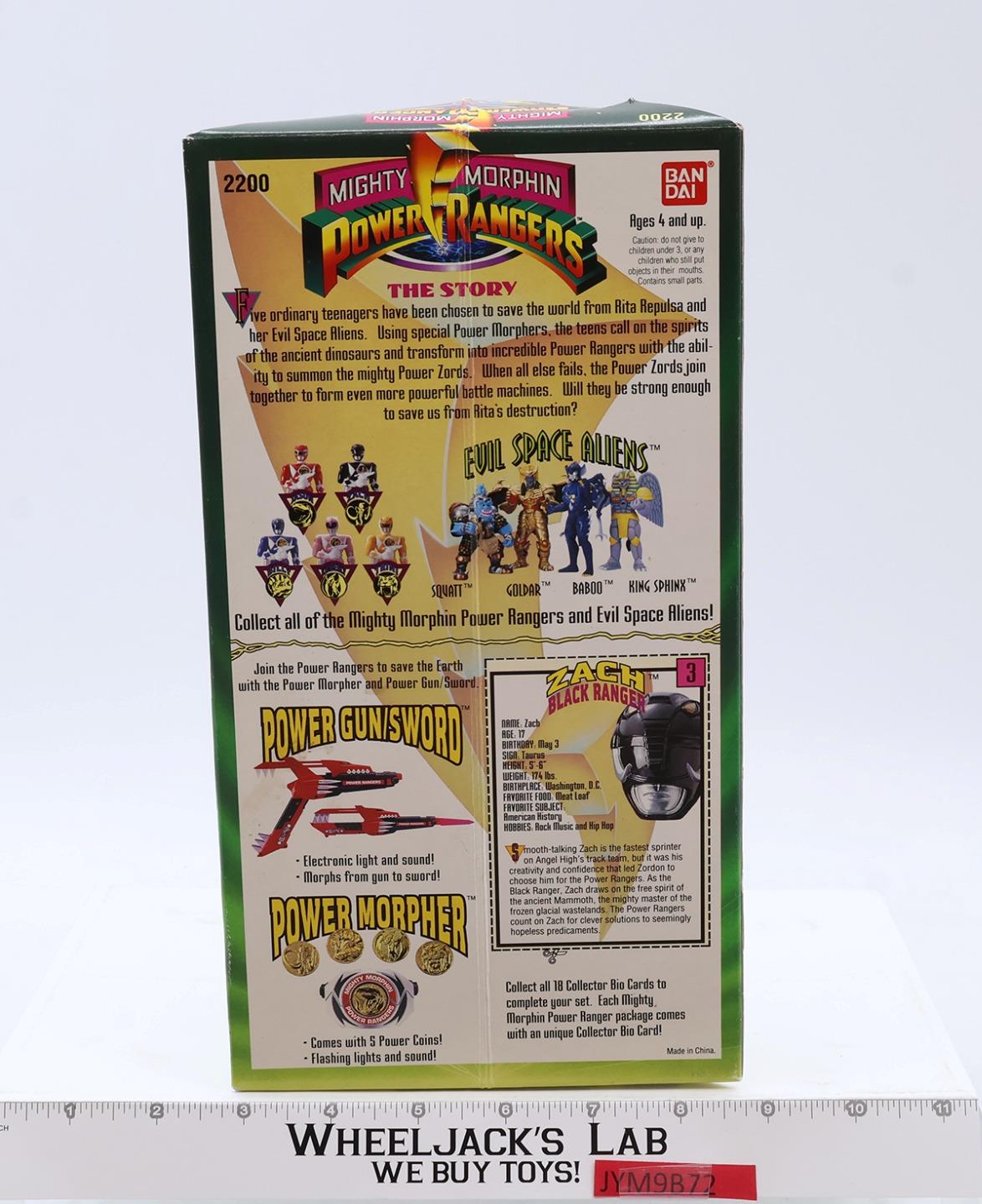 Zach Black Ranger Complete Mighty Morphin Power Rangers 1993 Bandai 8" Figure