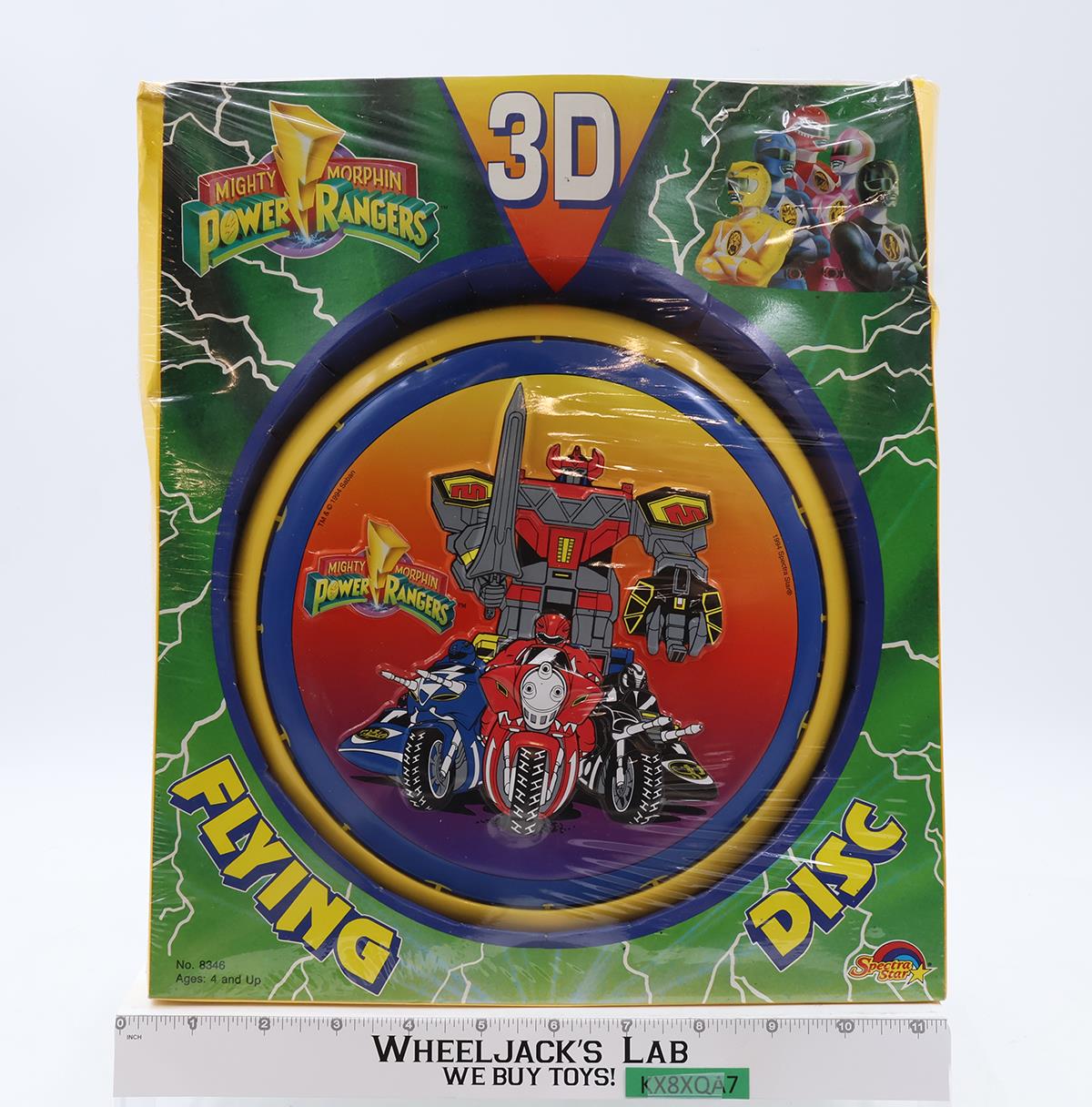 3D Flying Disc Frisbee Mighty Morphin Power Rangers 1994 Spectra Star NEW SEALED