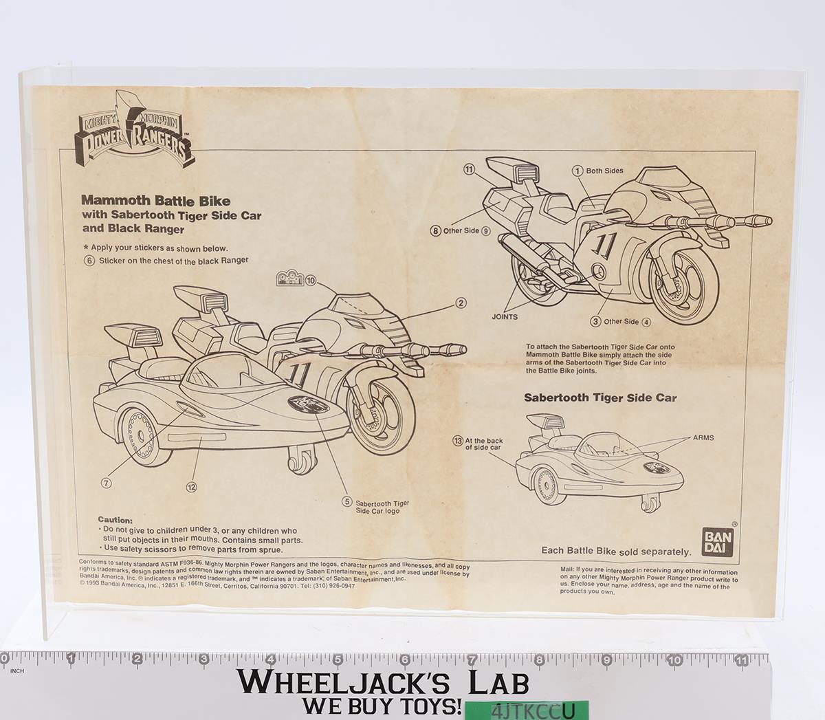 Mammoth Battle Bike MMPR Power Rangers 1993 Bandai Action Figure Vehicle