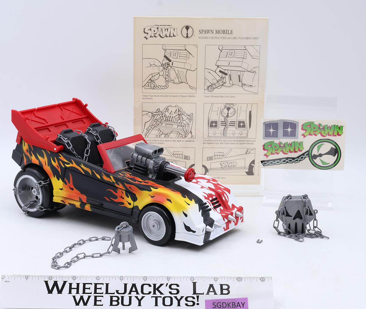 Spawn Mobile 1994 McFarlane Toys Action Figure Complete W/ Unused Sticker Sheet