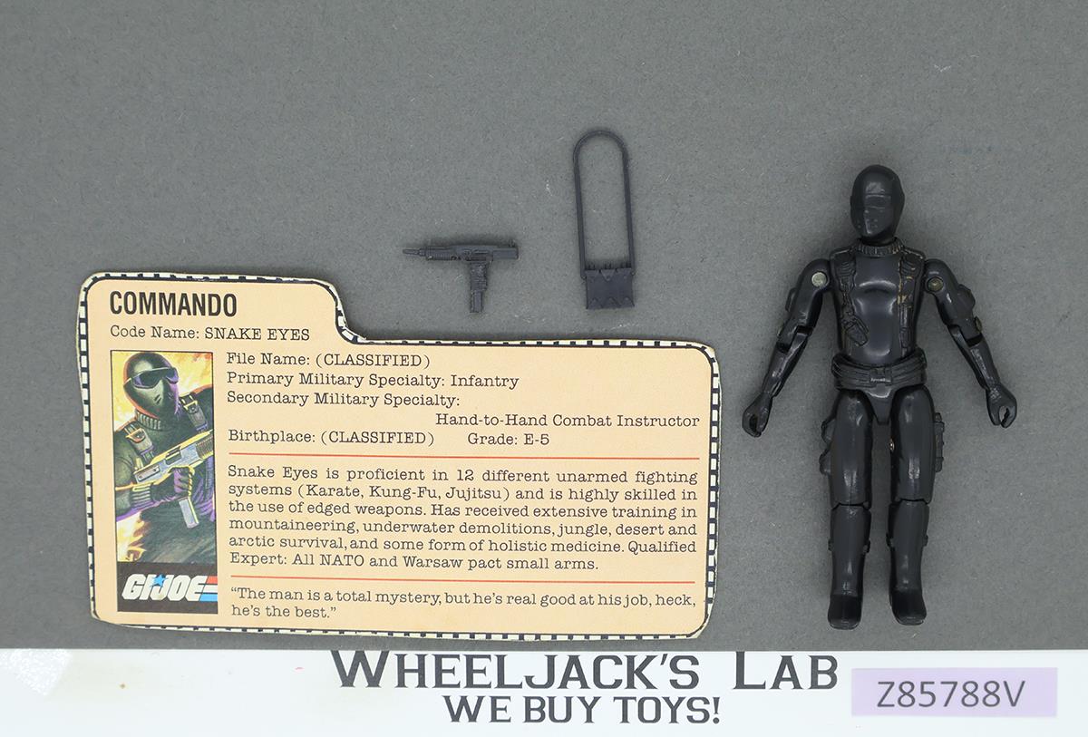 Snake Eyes V1 Straight Arms 100% Complete G.I. Joe 1982 Hasbro Vintage Figure